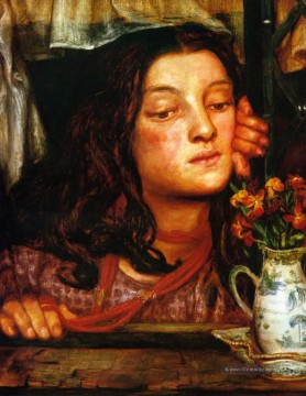  ross - Mädchen an einem Gitter Präraffaeliten Bruderschaft Dante Gabriel Rossetti